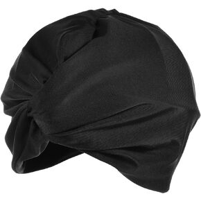 Women Swim Cap, Elastic Swim Turban Cap, Cover Ear Bath Swimming Cap,Pleated Shower Cap for Long Short Hair