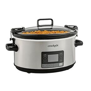 Crock-Pot 7-Quart Slow Cooker, Portable Programmable with Timer, Locking Lid, Stainless Steel; an Essential Kitchen Appliance, Perfect for Families and Gathering
