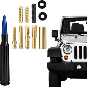 Car Antenna Replacement, Aluminum Alloy, Enhance Signal Stability and Waterproof Car Bullet Antenna, Universal Car Exterior Accessories Fit for Ford, Dodge, Chevy, GMC, Jeep, Toyota (Black)