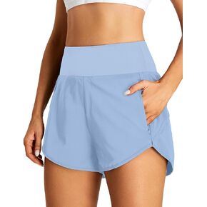 BMJL Women's Athletic Shorts Running High Waisted Shorts Pocket Sporty Workout Shorts Quick Dry Gym Shorts Pants