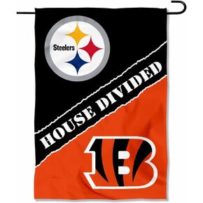 House Divided Steelers and Bengals Double Sided Garden Flag