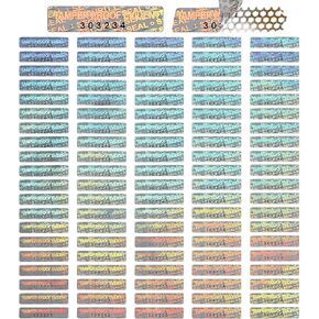 500 Pieces Silver Security Tamper Evident Seals Stickers Void Original Genuine Authentic Hologram Labels Tamper Proof Evident Stickers Sequential Serial Numbering, 0.24 x 1 Inch