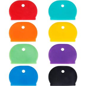 Uniclife 16 PCS 1.3 Inch Large Key Caps Covers Key Identifiers Markers Protectors for Large Thin Flat Key Heads (Not Suitable for Smaller or Standard Keys), 8 Assorted Colors