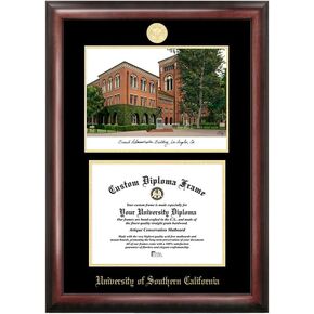 Campus Images CA940LGED University of Southern California Embossed Diploma Frame with Lithograph Print, 8.5" x 11", Gold