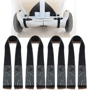 4 Pack Adjustable Hoverboard Seat Attachment Straps .Replacement Extra Straps for Kart Accessories Hoverboard Kart Replacement Straps with Wavy Gel,Black