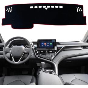 Dash Mat Cover Custom Interior Center Console Compatible with Toyota Camry Sedan 2018 2019 2020 2021 2022 Dashboard mat Covers Accessories (Black Trim)