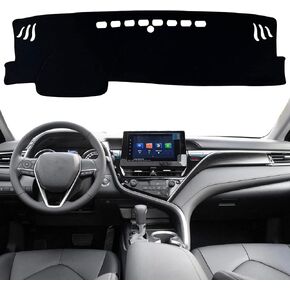 غطاء حصيرة لوحة القيادة لوحدة التحكم المركزية الداخلية المخصصة متوافق مع Toyota Camry Sedan 2018 2019 2020 2021 2022 ملحقات أغطية لوحة القيادة (زخرفة حمراء) in Saudi Arabia