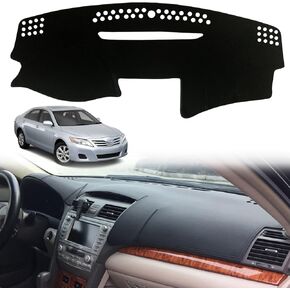 Dashboard Dash Board Cover Mat Pad Carpet Non-Slip Custom Compatible with Toyota Camry 2007-2011 Protector Sunshield (Black Trim)