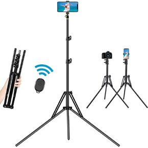 حامل ثلاثي عصا سيلفي، حامل ثلاثي للهاتف بكاميرا طويلة للغاية مقاس 78 بوصة قابل للتمديد مع جهاز تحكم عن بعد لاسلكي قابل للطي لكاميرا iPhone Android DSLR in Kuwait