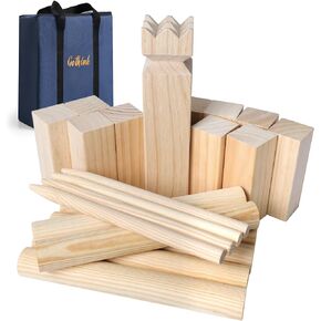 Kubb Yard Game Set - Fun, Interactive Outdoor Family Games for Adults and Kids, Durable Blocks with Travel Bag, Perfect for Backyards, Lawn, and Beach