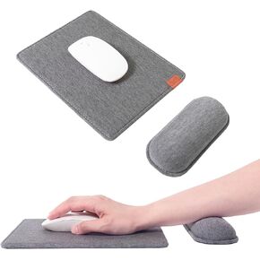 SenseAGE Ergonomic Detachable Mouse Pad with Wrist Support, Adjustable Placement for Pain Relief, Non-Slip Base, for Computer & Laptop, Office Desk Accessories, 9.7 x 7.3 in (Black)