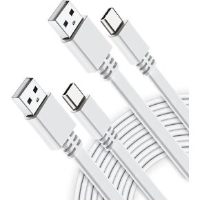 Itramax USB A to USB C Charger Cable 10FT (2 Pack),Long Flat Type-A 2.0 to USBC Charging Power Cord Compatible for PS5 / PlayStation 5,Xbox Series,Blink Outdoor 4 4th,Blink Mini 2