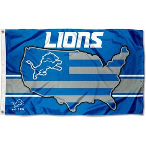 WinCraft Detroit Lions Nation USA American Country 3x5 Flag