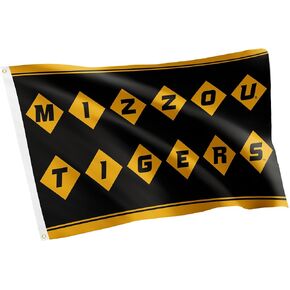 لافتات أعلام جامعة صبار الصحراء ميسوري نمور MU Mizzou 100% بوليستر للاستخدام الداخلي والخارجي 3x5 (نمط Z)