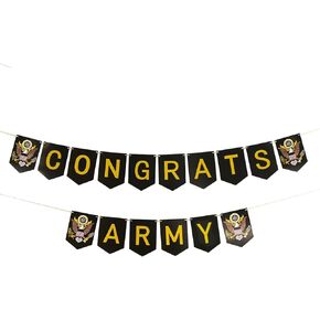 Military Theme Congrats Army Banner,Military Army Graduation Parties, Retirement, Welcome Home & Birthdays Party Decoration Supplies