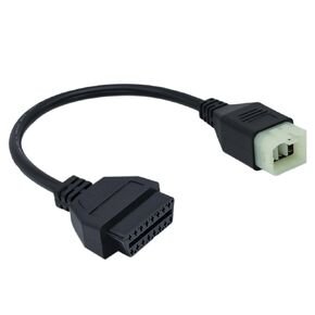 Motorcycle 6Pin to OBD OBD2 Diagnostic Adapter CANBUS Cable for Kawa-saki Motorbike, Compatible with Diagnostic Scanner for Programming Reading Code ECU Tune