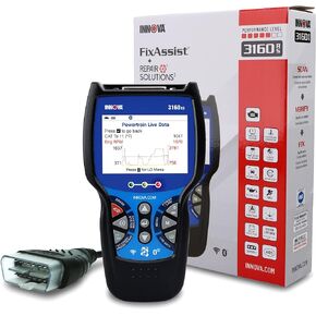 INNOVA 3160RS OBD2 Scanner, ABS Brake Bleeder, ABS SRS Engine Transmission Diagnoses, Airbag Light Reset, Car Battery Tester & Alternator Tester, Battery Reset, Fix & Parts Recommendations