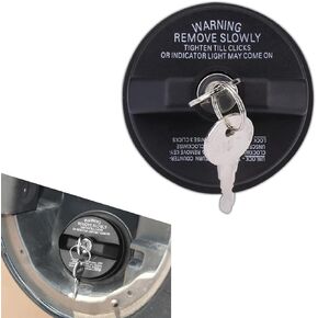1 PC Car Fuel Tank Cap Lock, ABS Fuel Tank Filler Cap Sealing Plug with Two Matching Keys, Modified to Replace OEM No. 77300-47020 10504 Accessories, Compatible with Tundra Chevrolet (Black)