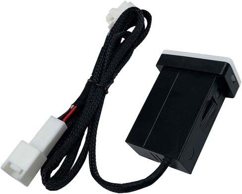 شاحن سيارة QC3.0 شحن سريع، لمقبس USB مزدوج من تويوتا للشحن السريع، مع عرض ضوء LED، والهواتف الذكية المتوافقة، أو الكمبيوتر اللوحي أو أي جهاز USB آخر (أزرق 1.3 × 0.9 بوصة) in Kuwait