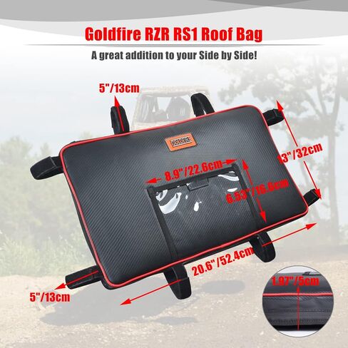 Goldfire RZR Roof Bag UTV Overhead Bag Center Roof Storage Bag Large Capacity Tool Waterproof Gear Bag For 2018-2024 Polaris RZR RS1 Storage Accessories(Blue Piping) in Saudi Arabia