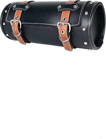 Motorcycle PVC Leather Tool Bag -Universal Fork Bag, Motorcycle Handlebar Bag Motorcycle Tool Bag Motorcycle Roll Bag Saddlebags Handlebar Bag Sissy Bar Storage Tool Bag With 2 Straps(black) in Saudi Arabia