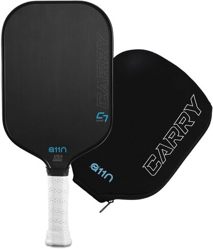 مجداف A11N 2024 Carry C7 Pickleball مع غطاء مجداف - سطح من ألياف الكربون - طراز بسيط in Saudi Arabia