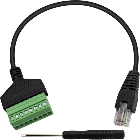 Poyiccot RJ45 Screw Terminal, RJ45 to 8Pin Screw Terminal Adaptor Connector, Ethernet Extender RJ45 8P8C Female to 8 Pin Screw Terminal Breakout Board Cable for Cat7/6/5/5e Network CCTV DVR, 12inch in Saudi Arabia