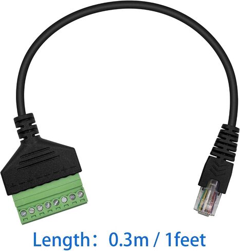 Poyiccot RJ45 Screw Terminal, RJ45 to 8Pin Screw Terminal Adaptor Connector, Ethernet Extender RJ45 8P8C Female to 8 Pin Screw Terminal Breakout Board Cable for Cat7/6/5/5e Network CCTV DVR, 12inch in Saudi Arabia