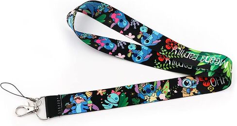سلسلة مفاتيح Stith Lanyard، حبل شارات هوية الرسوم المتحركة، حبل مفاتيح لحامل بطاقات الهوية، حافظة الهاتف الخلوي in Kuwait