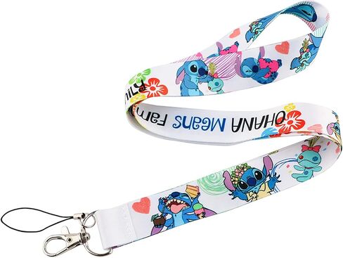 سلسلة مفاتيح Stith Lanyard، حبل شارات هوية الرسوم المتحركة، حبل مفاتيح لحامل بطاقات الهوية، حافظة الهاتف الخلوي in Kuwait