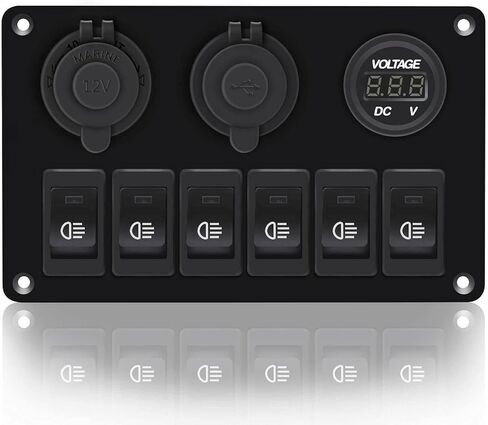 6 عصابة الأزرق الروك لوحة التبديل قواطع دوائر LED للماء سيارة قارب بحري (الأزرق) in Kuwait