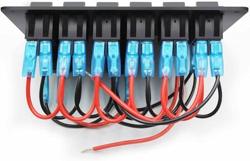 6 Gang Blue Rocker Switch Panel Circuit Breaker LED Waterproof Car Marine Boat (Blue) in Saudi Arabia
