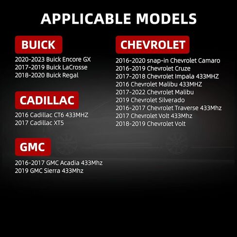 مستشعر ضغط الإطارات 433 ميجا هرتز مستشعر تساوي ضغط الإطارات 4 قطعة بديل لجنرال موتورز تشيفي جي إم سي كاديلاك بويك OE يستبدل #13598773 in Kuwait