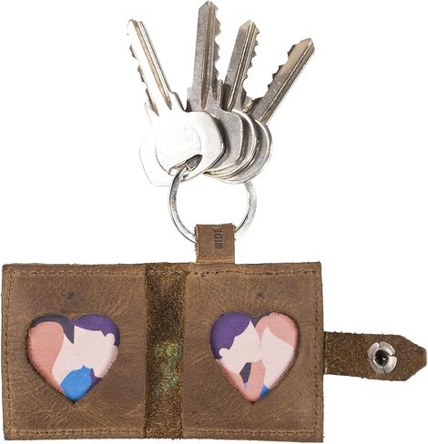 Hide & Drink, Photobook Keychain Handmade from Full Grain Leather - Single Malt Mahagony in Saudi Arabia