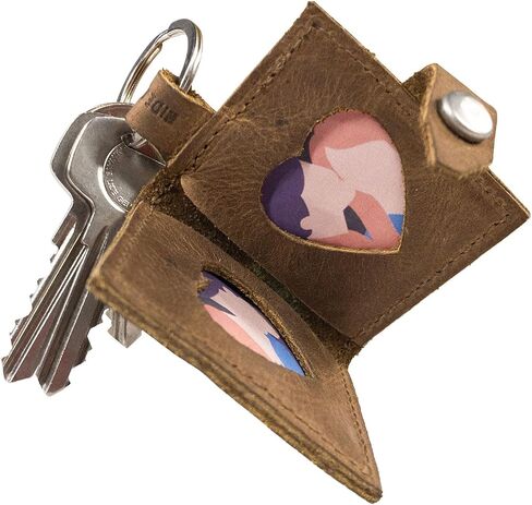 Hide & Drink, Photobook Keychain Handmade from Full Grain Leather - Single Malt Mahagony in Saudi Arabia