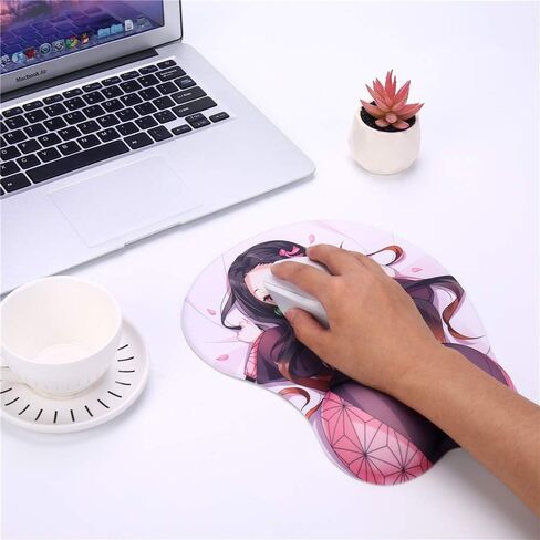 Nezuko 3D Mousepads Anime Mouse Pads مع مسند للمعصم ثنائي الاتجاه (Nezuko F) in Kuwait