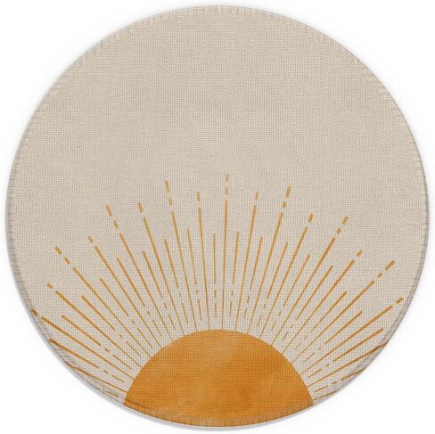 لوحة ماوس عصرية بوهو صن قوس قزح بنمط بسيط مقاس 7.9 × 7.9 بوصة، قاعدة ماوس مطاطية غير قابلة للانزلاق لديكور مكتب المنزل والمكتب (042) in Kuwait