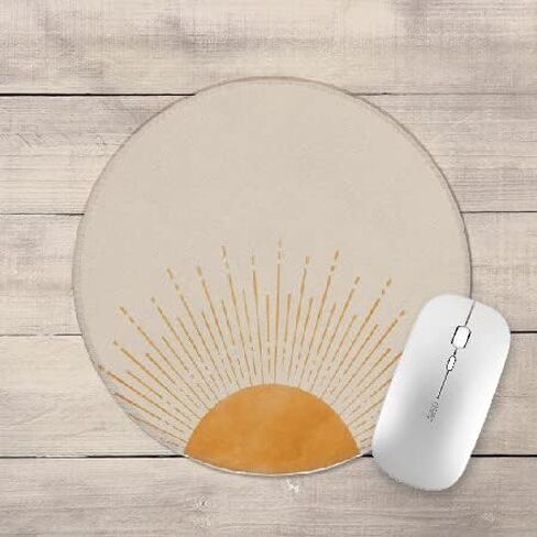 لوحة ماوس عصرية بوهو صن قوس قزح بنمط بسيط مقاس 7.9 × 7.9 بوصة، قاعدة ماوس مطاطية غير قابلة للانزلاق لديكور مكتب المنزل والمكتب (042) in Kuwait