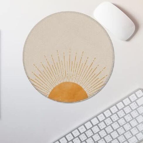 لوحة ماوس عصرية بوهو صن قوس قزح بنمط بسيط مقاس 7.9 × 7.9 بوصة، قاعدة ماوس مطاطية غير قابلة للانزلاق لديكور مكتب المنزل والمكتب (042) in Kuwait