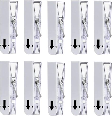 30 قطعة من مشابك الحائط المعلقة مع شرائط لاصقة، مشابك تعليق بلاستيكية مقاس 1.4 × 0.3 بوصة للصور ملصق زينة عيد الهالوين (أبيض) in Kuwait