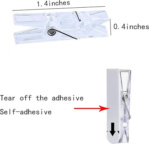 30 قطعة من مشابك الحائط المعلقة مع شرائط لاصقة، مشابك تعليق بلاستيكية مقاس 1.4 × 0.3 بوصة للصور ملصق زينة عيد الهالوين (أبيض) in Kuwait