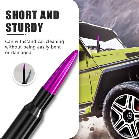 Car Antenna Replacement, Aluminum Alloy, Enhance Signal Stability and Waterproof Car Bullet Antenna, Universal Car Exterior Accessories Fit for Ford, Dodge, Chevy, GMC, Jeep, Toyota (Black) in Kuwait