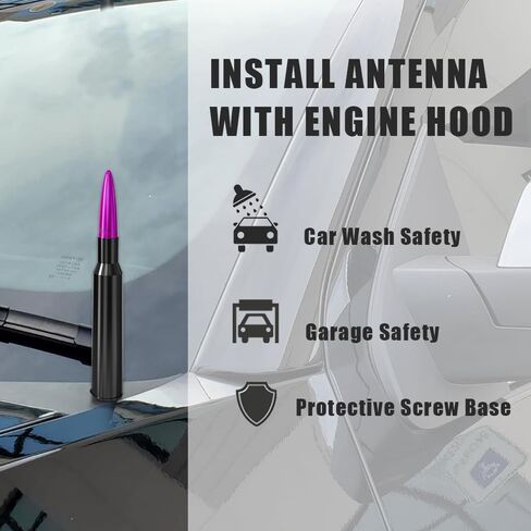 Car Antenna Replacement, Aluminum Alloy, Enhance Signal Stability and Waterproof Car Bullet Antenna, Universal Car Exterior Accessories Fit for Ford, Dodge, Chevy, GMC, Jeep, Toyota (Black) in Kuwait