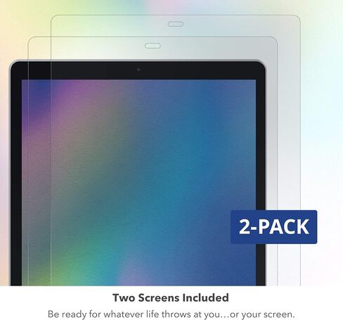 حماية قصوى للشاشة عالية الدقة - عبوتان - واقي شاشة من الزجاج المقوى - مصنوع لجهاز Apple iPad 12.9 بوصة، شفاف، 990107904 in Kuwait