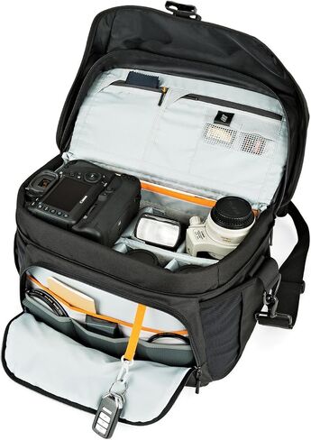 Lowepro LP37117، حقيبة كاميرا Nova 140AW II، قابلة للتخصيص، محمولة، تناسب بدون مرآة مع عدسة مرفقة مقاس 17-85 مم، طائرة بدون طيار مدمجة، فلاش، أسود in Kuwait