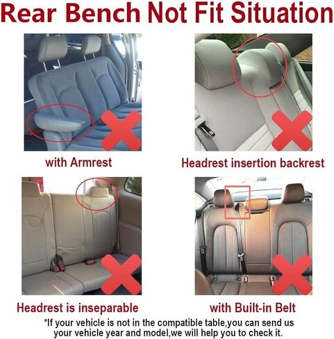 أغطية مقاعد السيارة فلاينج بانر، مجموعة كاملة من المقاعد الأمامية والمقعد الخلفي، واقيات مقاعد السيارة، واقيات غطاء الجاكار المتينة، شاحنة الدفع الرباعي، أسود، رمادي، تان (رمادي) in Kuwait
