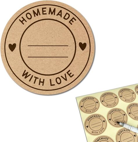 300 Pieces, 2" - Homemade with Love Stickers, Canning Labels for Jars to Write On in Saudi Arabia