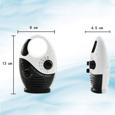 Shower Radio, Hanging IPX4 Waterproof Shower Speaker Wireless Mini Portable Waterproof Battery Operated Shower Radio Speaker AM FM Speaker for Home, Party, Outdoor, Travel, Pool, Hiking Black in Saudi Arabia