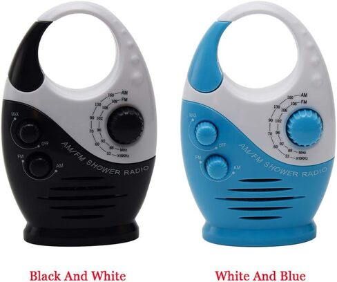 Shower Radio, Hanging IPX4 Waterproof Shower Speaker Wireless Mini Portable Waterproof Battery Operated Shower Radio Speaker AM FM Speaker for Home, Party, Outdoor, Travel, Pool, Hiking Black in Saudi Arabia
