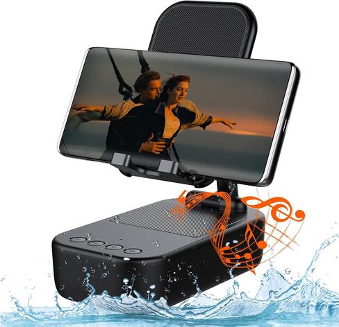 Cell Phone Stand Portable Bluetooth Speakers Wireless, 10W Super Bass, 24H Playtime, IP7 Waterproof Speaker, Gifts for Women/Men/Mom/Dad Compatible with Phone/Pad in Kuwait